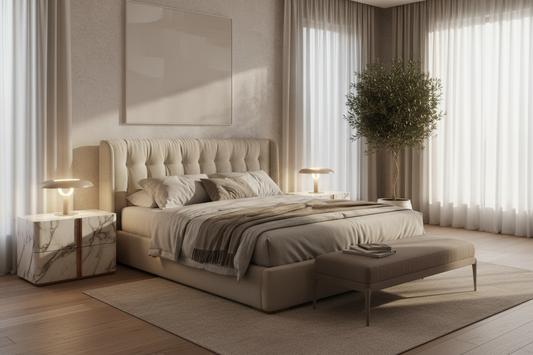 camera da letto con materasso matrimoniale elegante